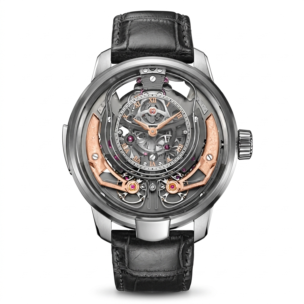 Men's Stylish Skeleton Dial Analog Watch