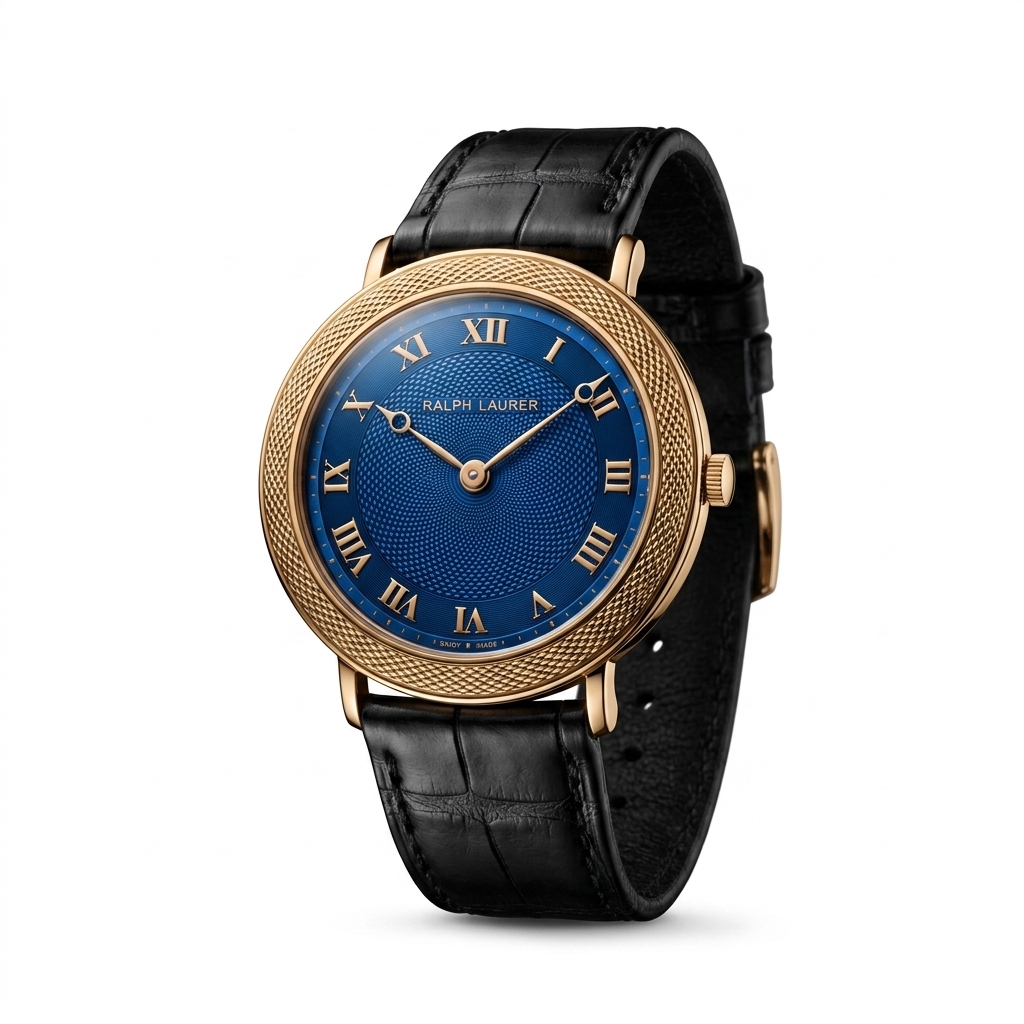 Ralph Lauren Gold Tone Blue Dial Watch for Men