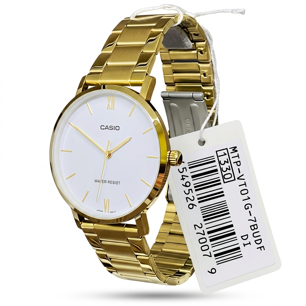 Casio MTP-VT01G-7BUDF Gold Tone Analog Watch