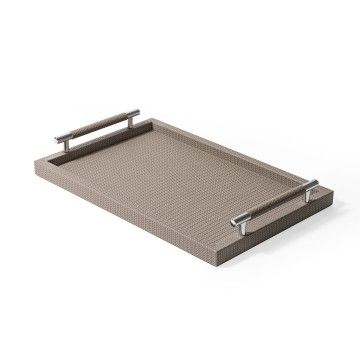 Woven Serving Tray with Metal Handles | Home Decor