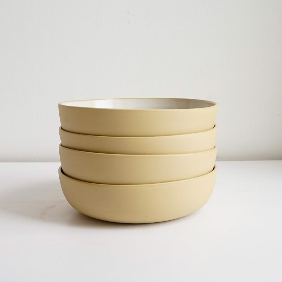 Set of 4 Ceramic Bowls for Soup & Cereal