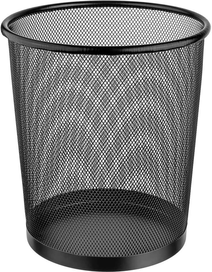 Black Metal Mesh Waste Bin Dustbin for Office Home