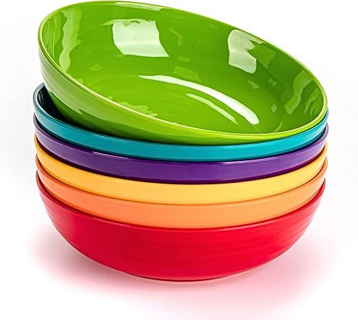 Colorful Plastic Serving Bowl Set (6 Pcs)