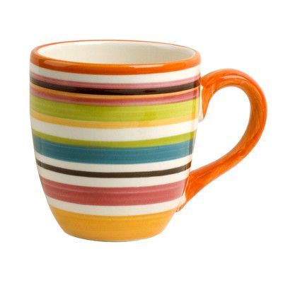 Colorful Striped Ceramic Mug for Coffee Tea