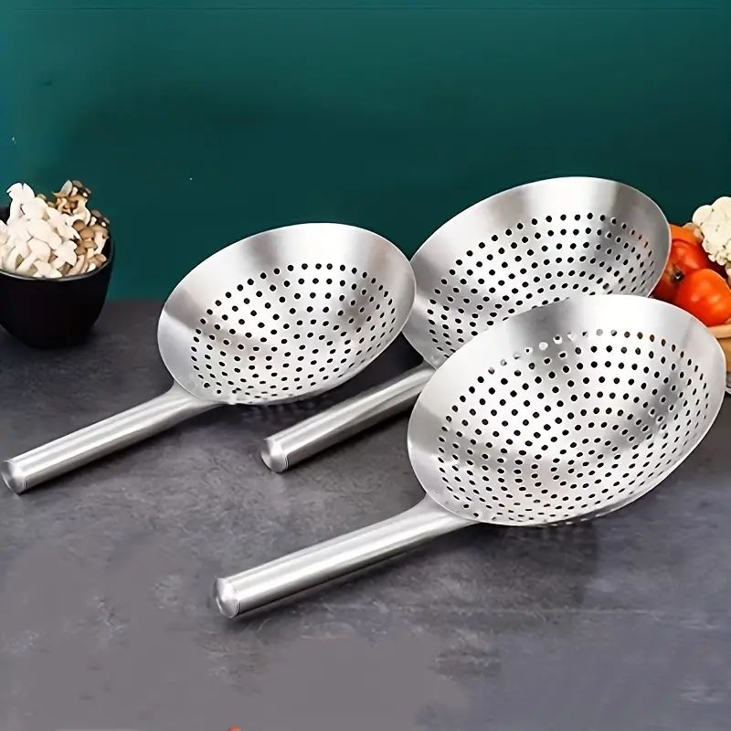 Stainless Steel Fry Skimmer Strainer Ladle Set