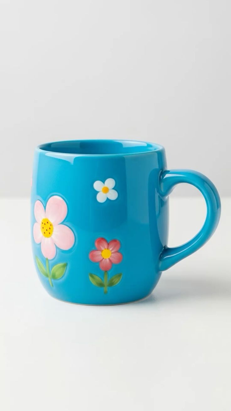 Floral Ceramic Coffee Mug | Decorative Drinkware