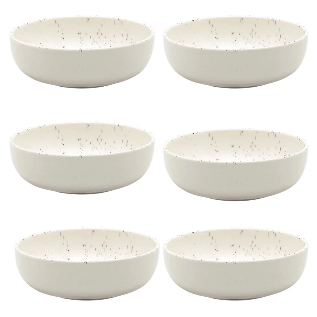 Set of 6 Speckled Ceramic Bowls | Soup & Cereal