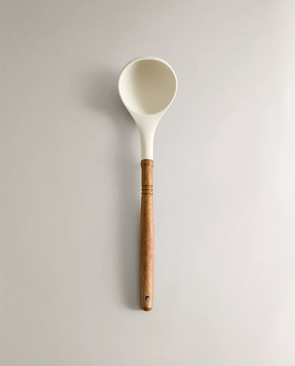 Silicone Head Wooden Handle Soup Ladle