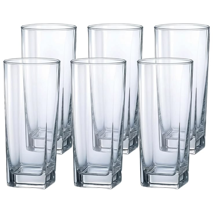 Clear Drinking Glasses Set of 6 for Water Juice