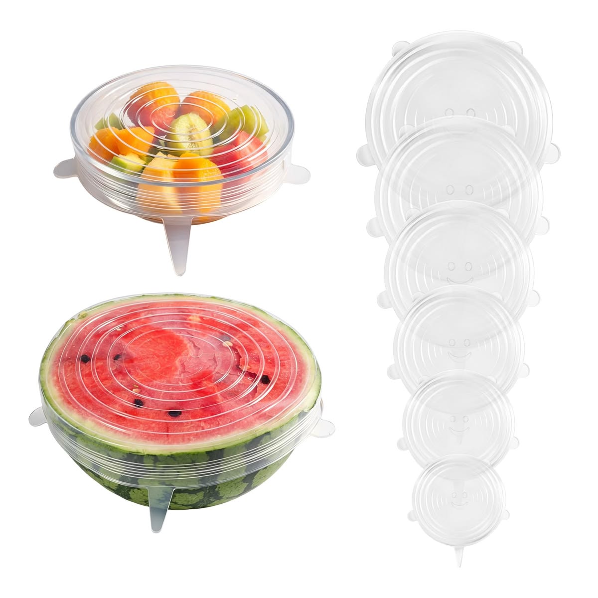 Reusable Silicone Food Covers Set (6 Pcs)
