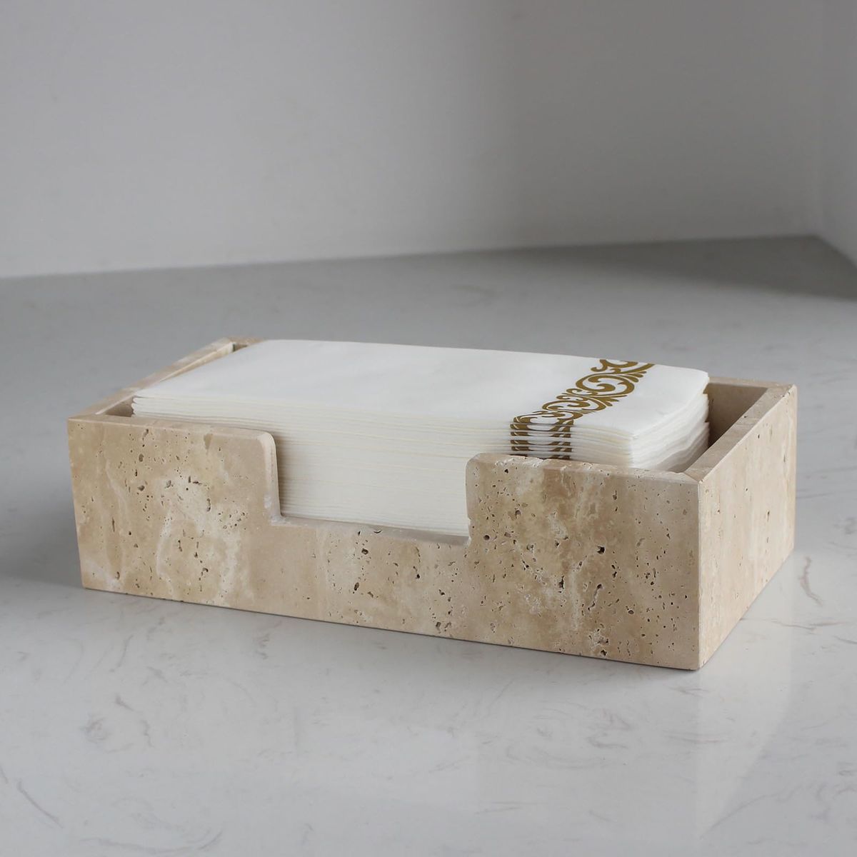 Elegant Natural Stone Napkin Holder for Dining Table
