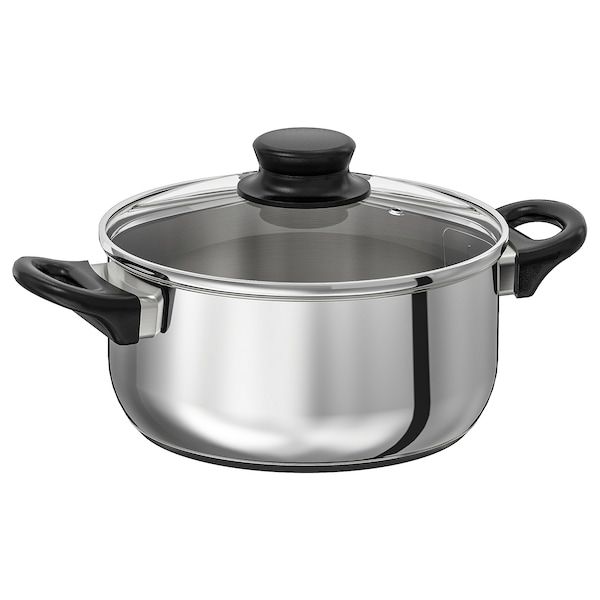 Stainless Steel Cooking Pot with Glass Lid