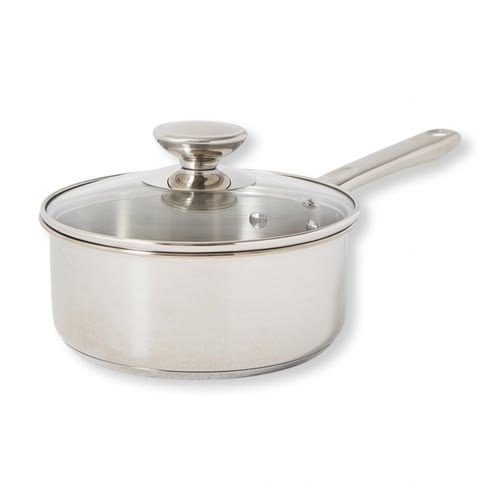 Stainless Steel Saucepan 1.5L with Glass Lid