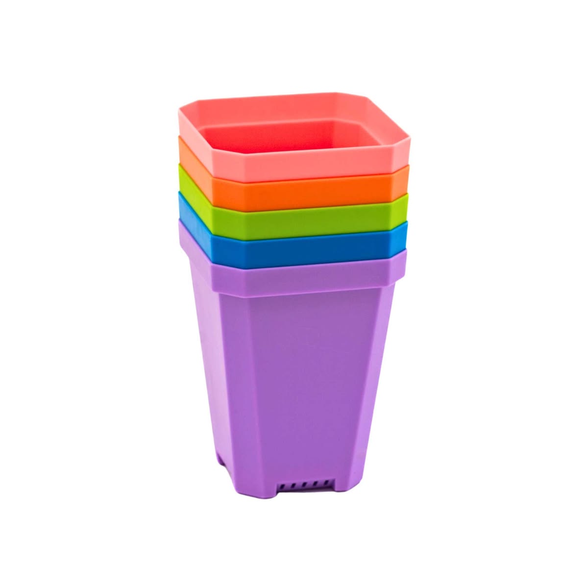 Colorful Plastic Planter Pots Set of 5 for Home