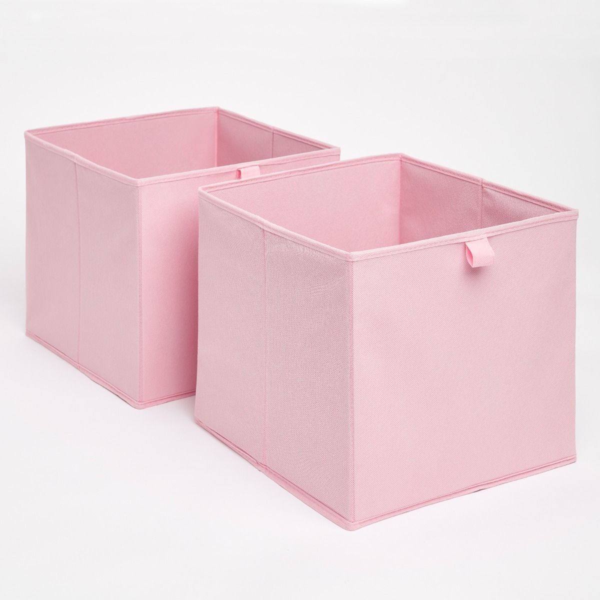 Stylish Pink Fabric Storage Bins (Set of 2)