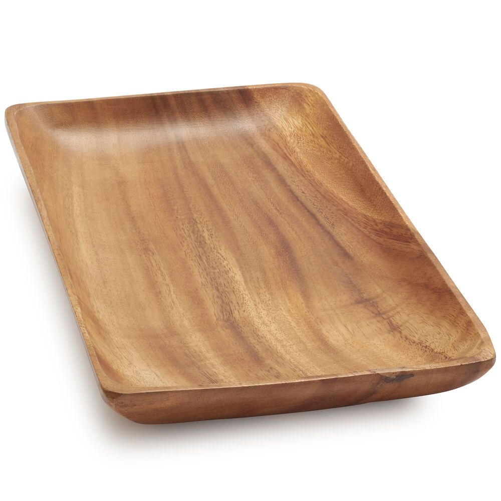 Acacia Wood Rectangular Tray for Serving & Decor