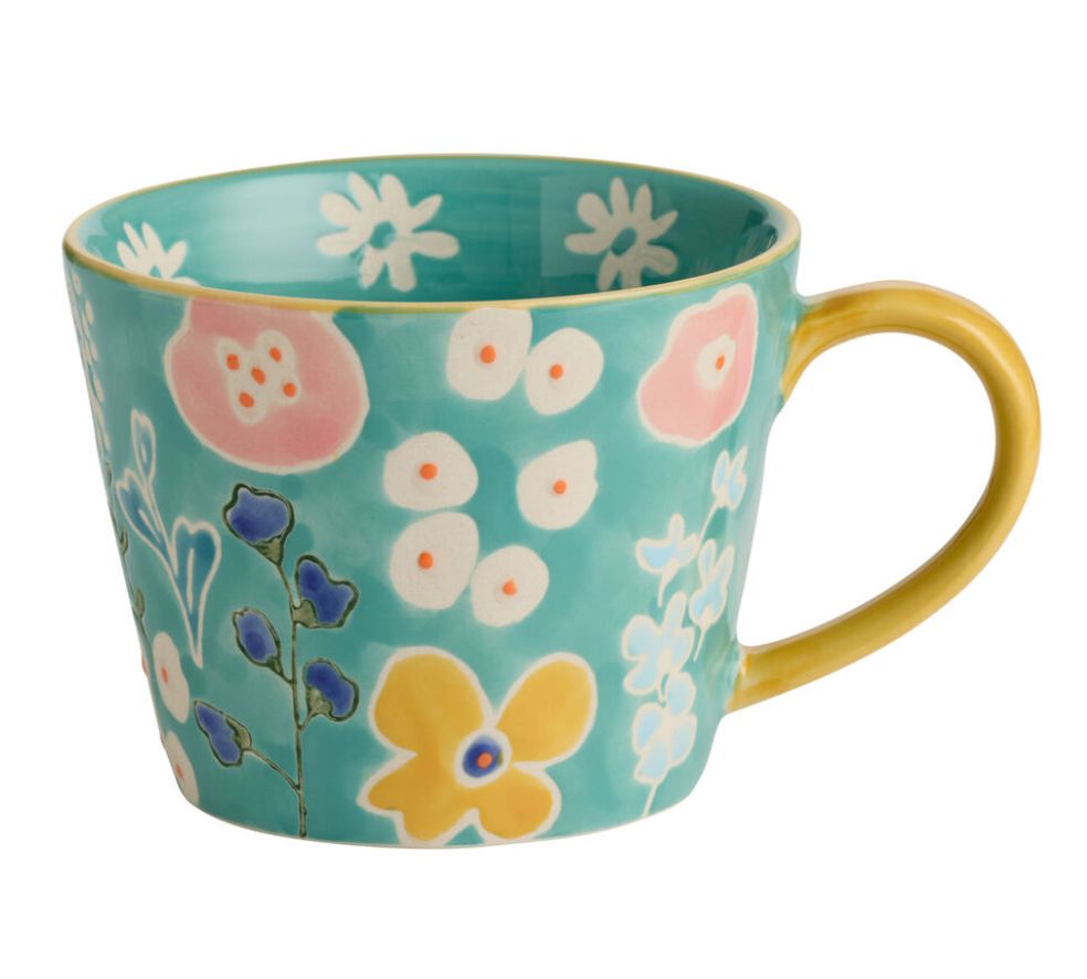 Floral Ceramic Coffee Mug for Home Decor