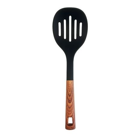 Silicone Slotted Spoon with Wood Handle