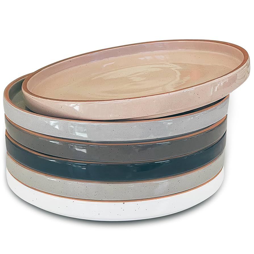 Ceramic Stoneware Oval Serving Plates Set of 6