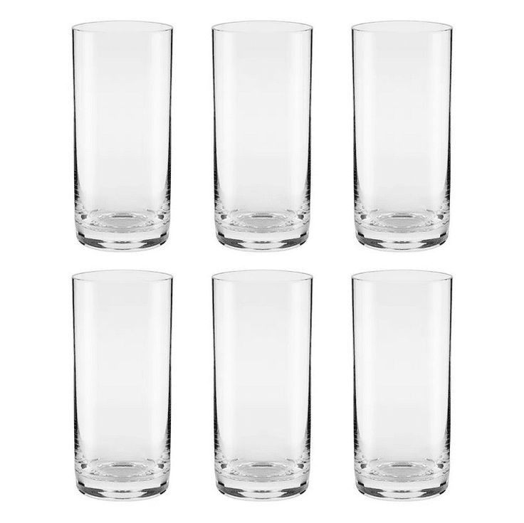 Set of 6 Clear Glass Tumblers