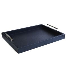 Navy Blue Decorative Tray with Handles