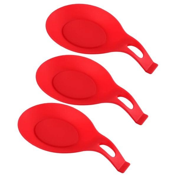 Red Silicone Spoon Rest Set of 3