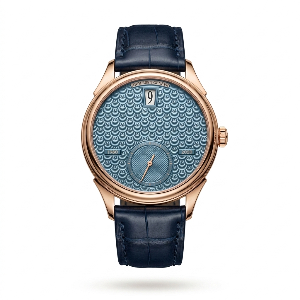 Rose Gold Tone Blue Dial Watch for Men