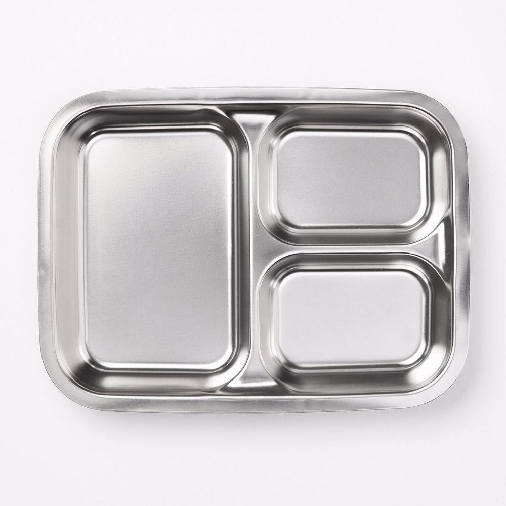 Stainless Steel 3 Compartment Lunch Plate