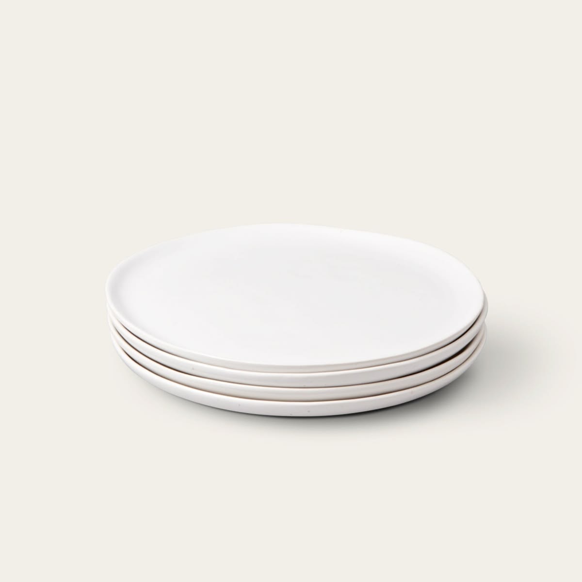 Ceramic Dinner Plates Set of 4 | Plain White