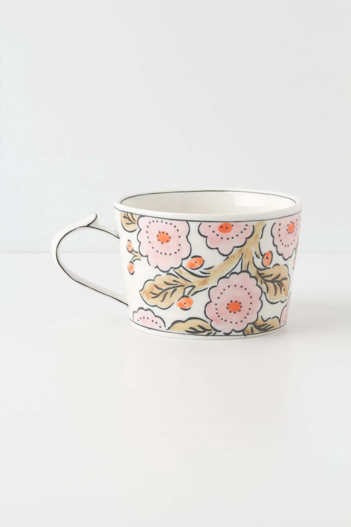 Elegant Floral Ceramic Coffee Mug Tea Cup