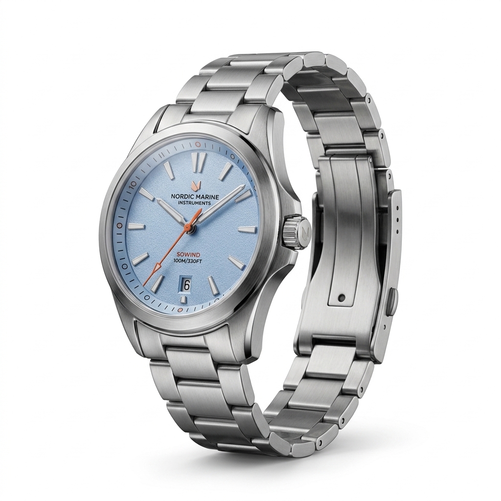 Stylish Men's Blue Dial Analog Watch - Stainless Steel