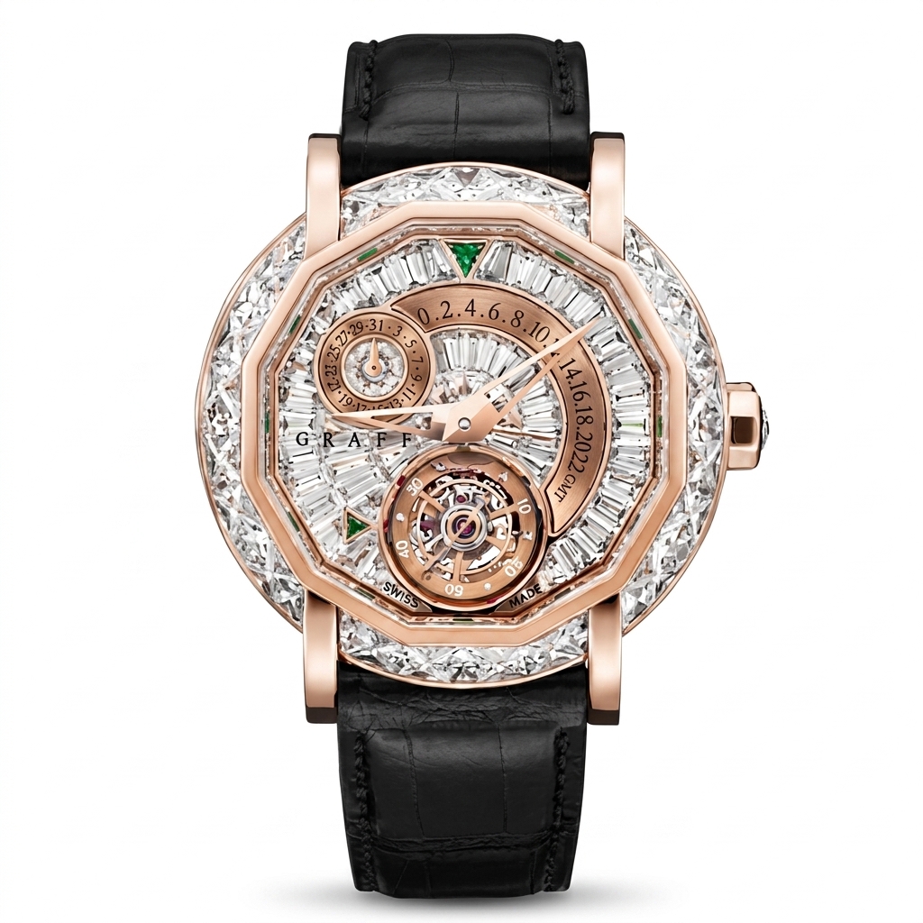 Luxury Rose Gold Tone Diamond Design Watch