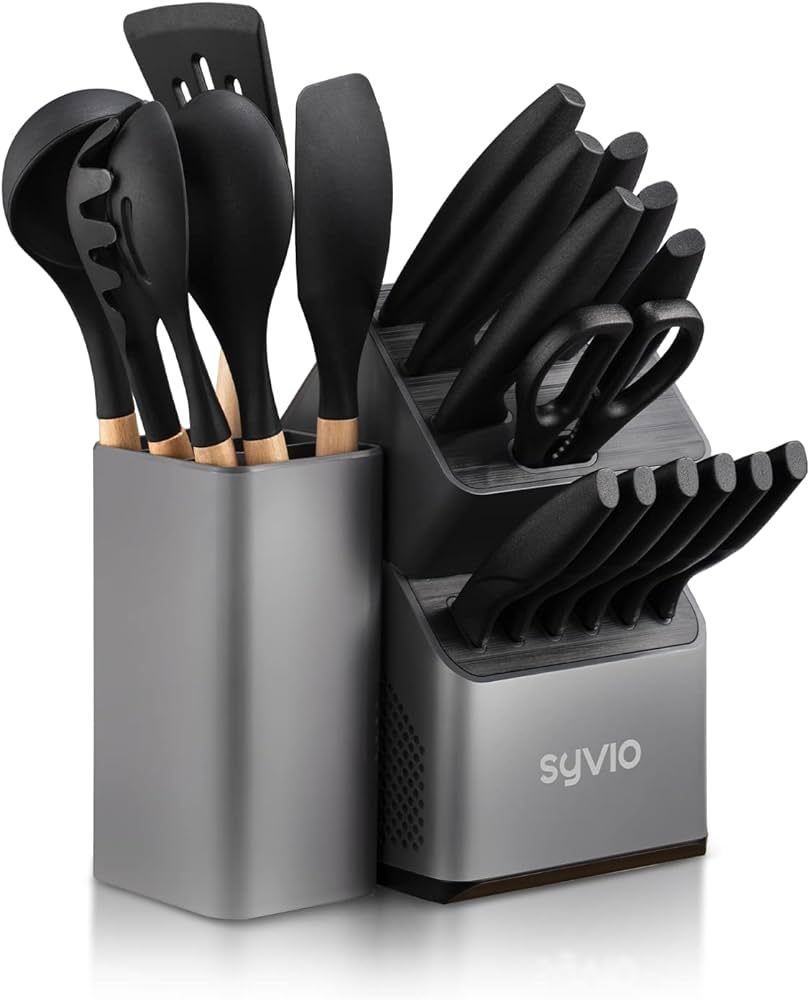 Knife Set with Utensils & Block | Premium Kitchen Combo