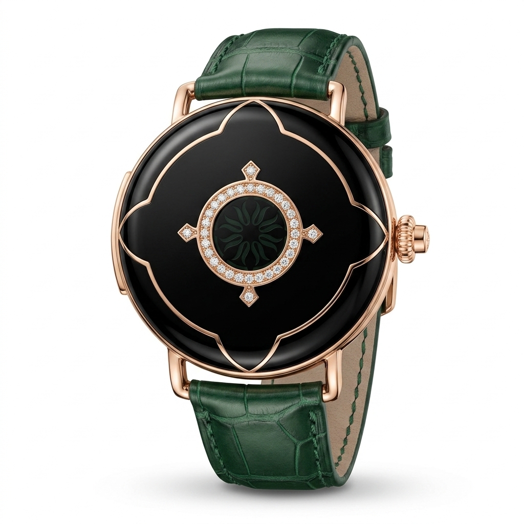 Designer Look Green Strap Embellished Women's Watch