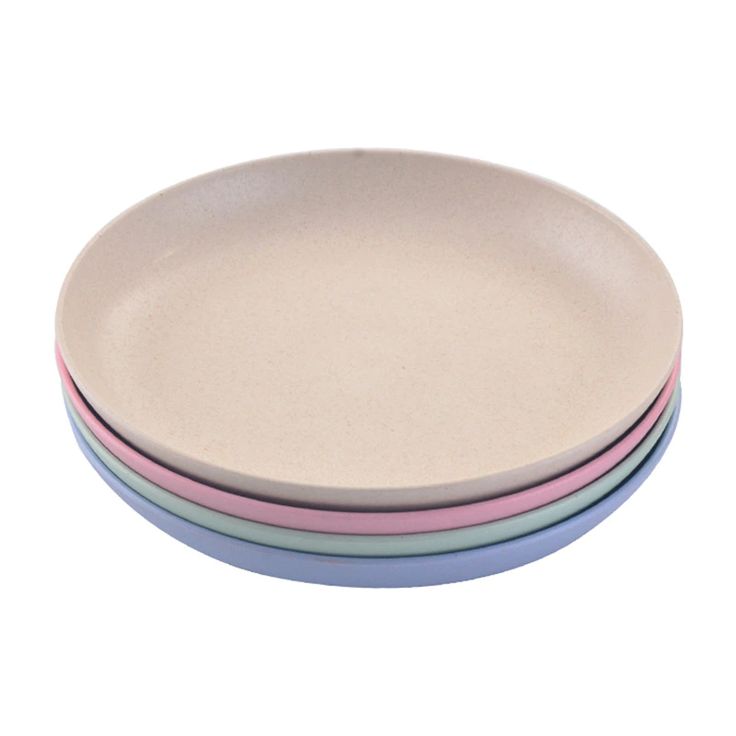 Eco-Friendly Wheat Straw Plates Set - 4 Pc