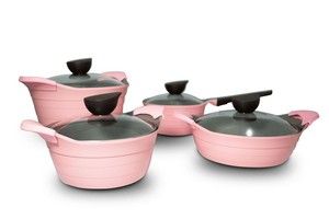 Pink Non-Stick Cookware Set 4 Pcs