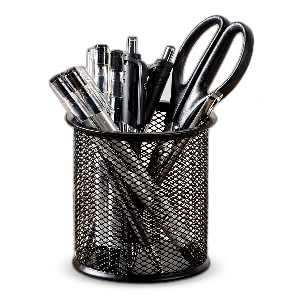 Metal Mesh Pen Stand Desk Organizer for Office