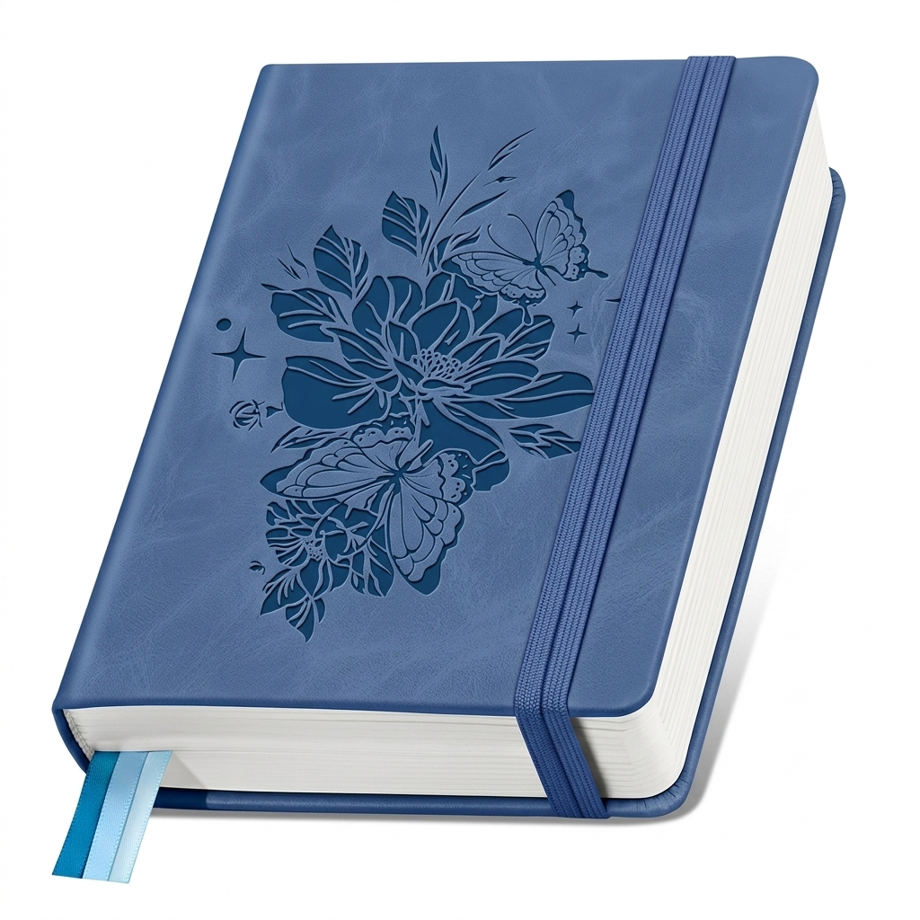 Butterfly Floral Engraved Notebook Journal
