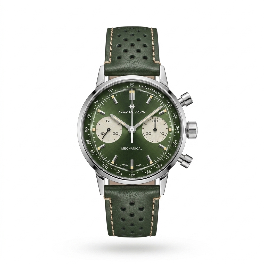 Hamilton Intra-Matic Chrono H Green Dial Watch