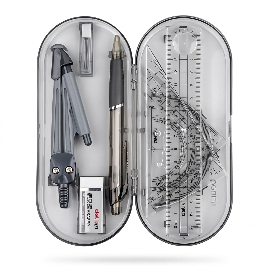 Complete 9-in-1 Geometry Box Kit for School