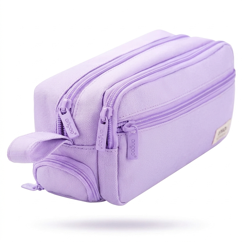 Angoo Multi-Zip Pencil Case for School & Office
