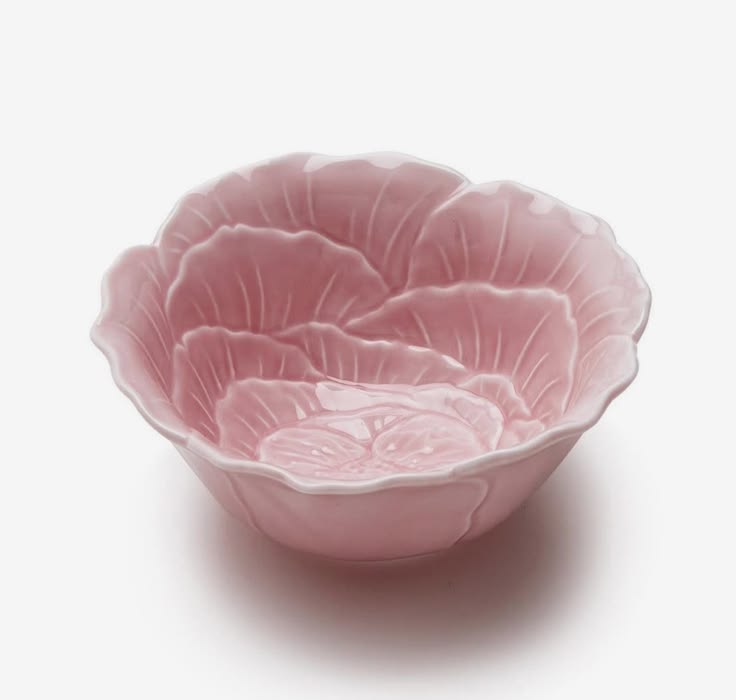 Pink Ceramic Flower Serving Bowl | Home Decor