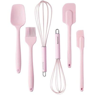 Pink Silicone Cooking Baking Tools Set