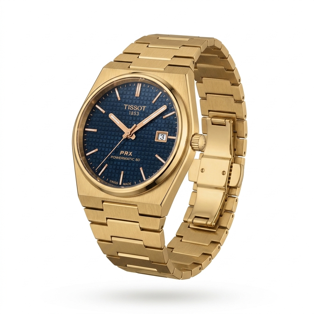 Tissot PRX Powermatic 80 Gold PVD Blue Dial Watch