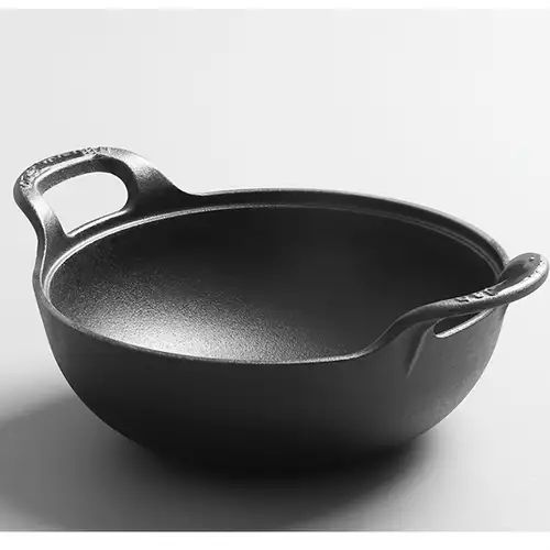 Durable Cast Iron Kadai | Double Handle Cookware