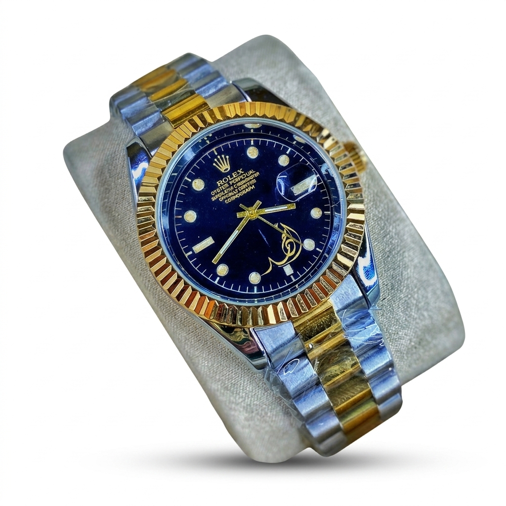Stylish Two-Tone Men's Analog Watch Blue Dial