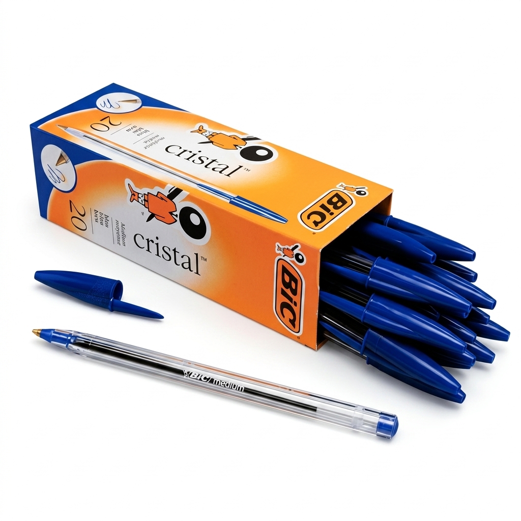BIC Cristal Medium Blue Ball Pen (Pack of 20)