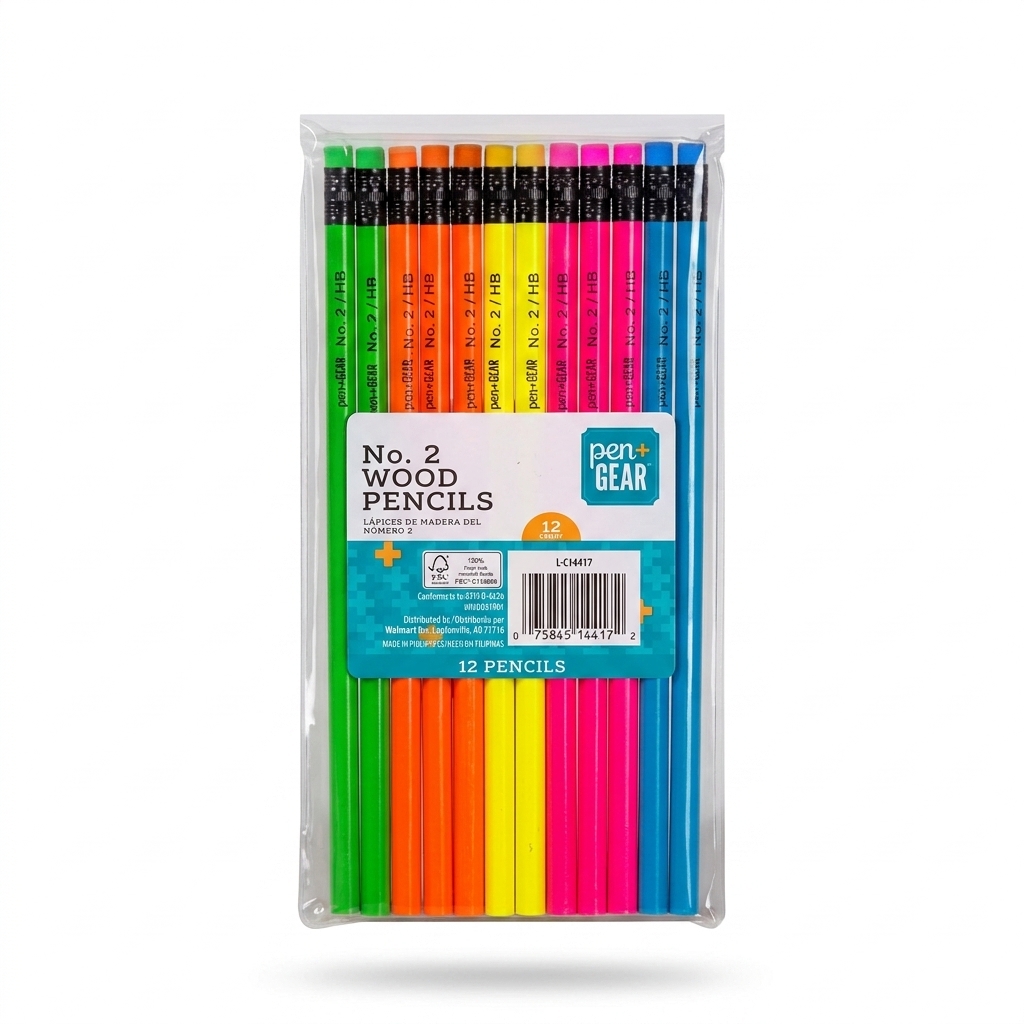 Neon HB Wood Pencils Set of 12
