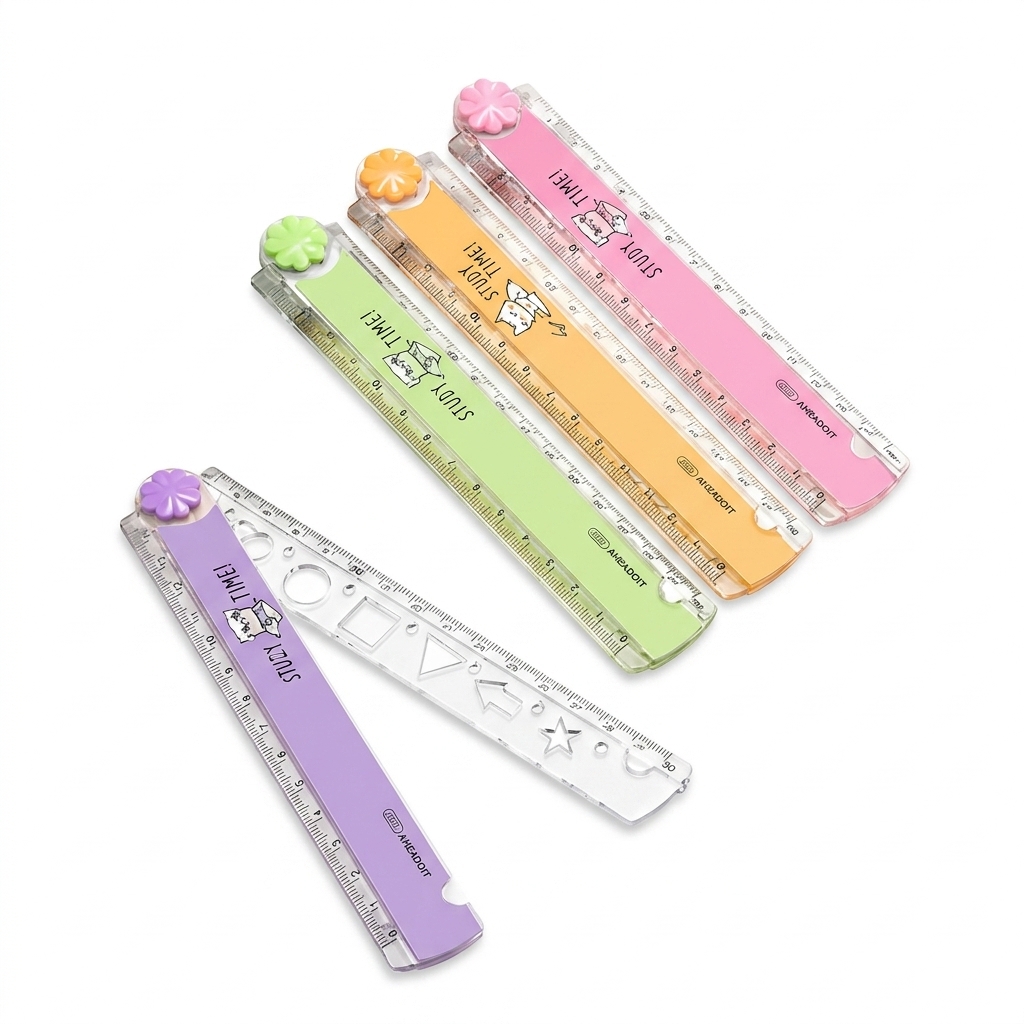Foldable Plastic Ruler | Study Time Stencil Scale