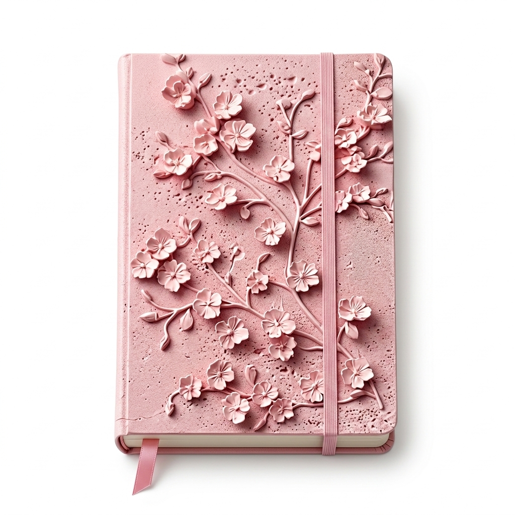 Pink Cherry Blossom Hardcover Notebook Journal